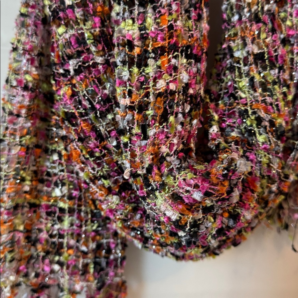 Pink Brown Green Fancy Ribbon Scarf Confetti Classic Accessory Multi colored - Picture 11 of 15